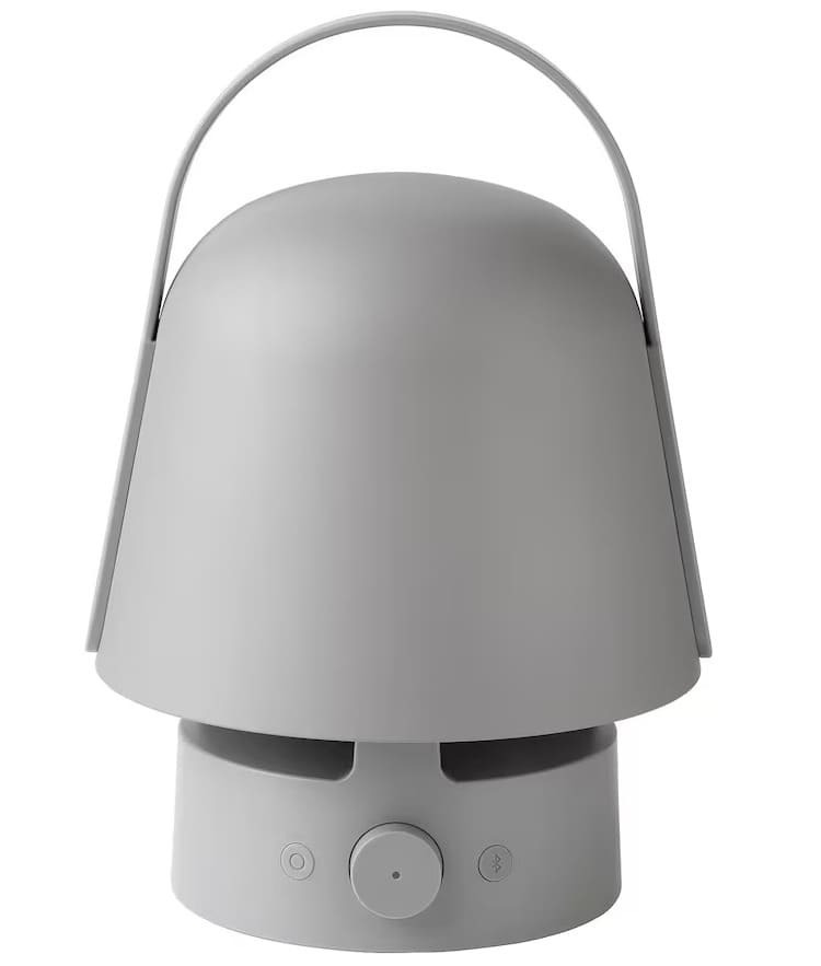 VAPPEBY Lámpara con altavoz Bluetooth de color gris en Ikea