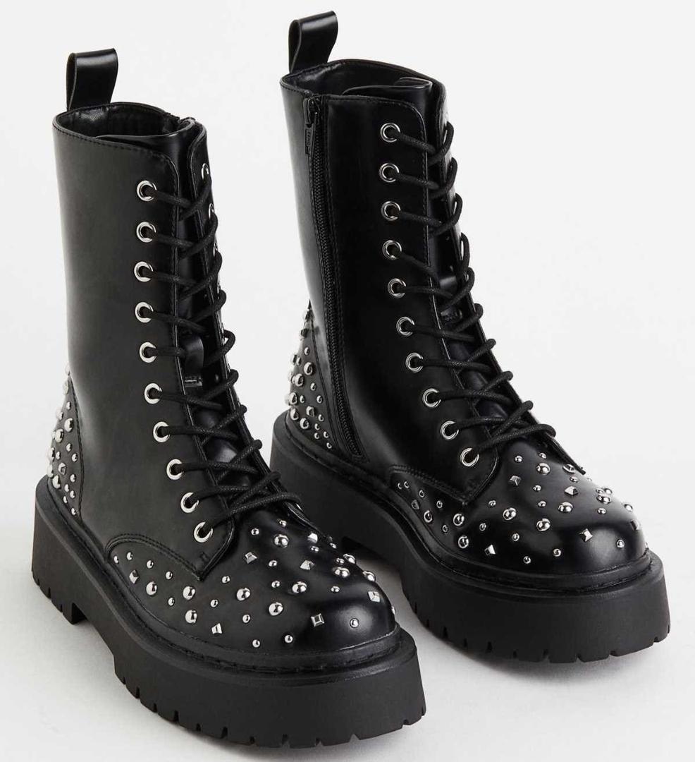 Botas de cordones con tachuelas H&M 