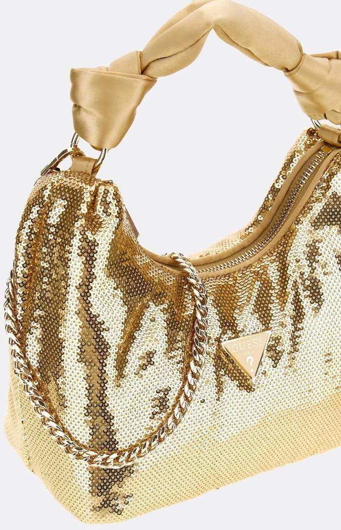 El bolso Mini hobo celina con lentejuelas de Guess