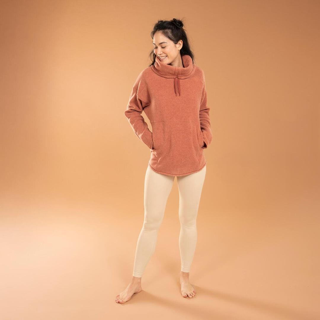 Sudadera polar de yoga o relajación de mujer marrón en Decathlon