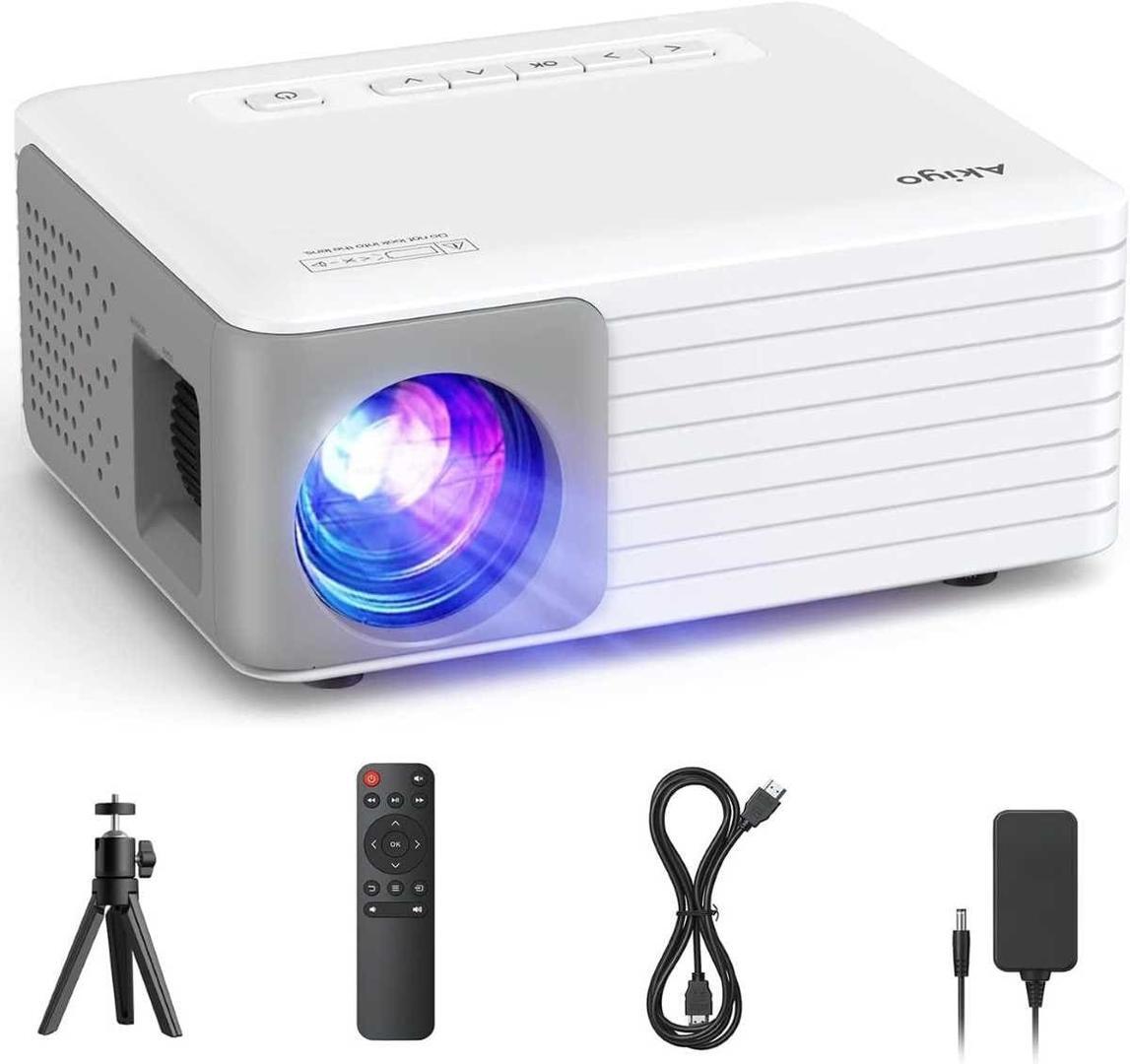 Mini Proyector Portátil con Tripode 6500 Lumens AKIYO de Amazon