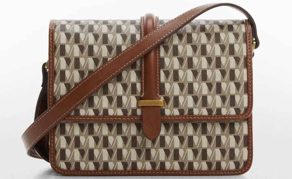 Bolso bandolera estampado logo de Mango