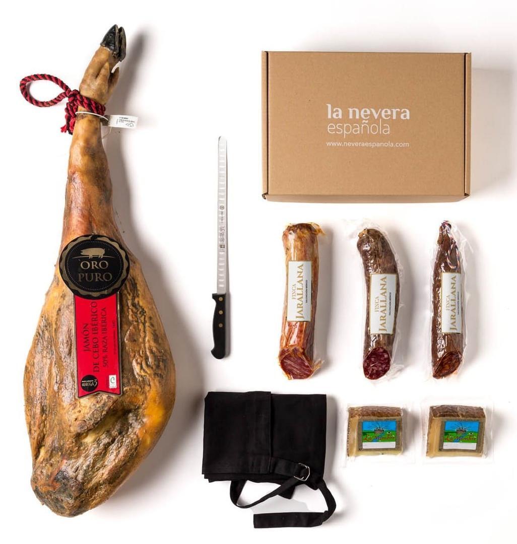 Lote jamón ibérico Oro Puro de La Nevera Española