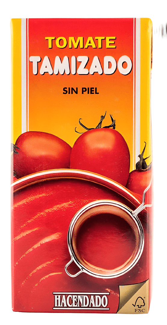 Tomate tamizado sin piel para freír