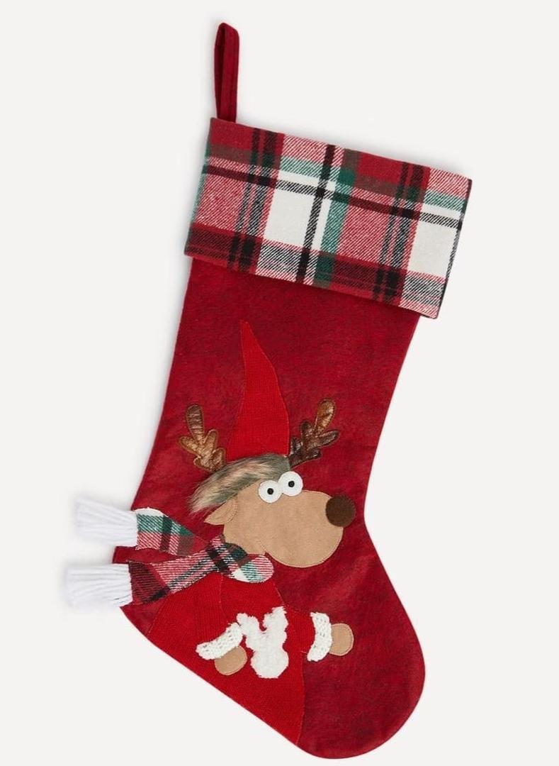 Calcetín navideño con reno