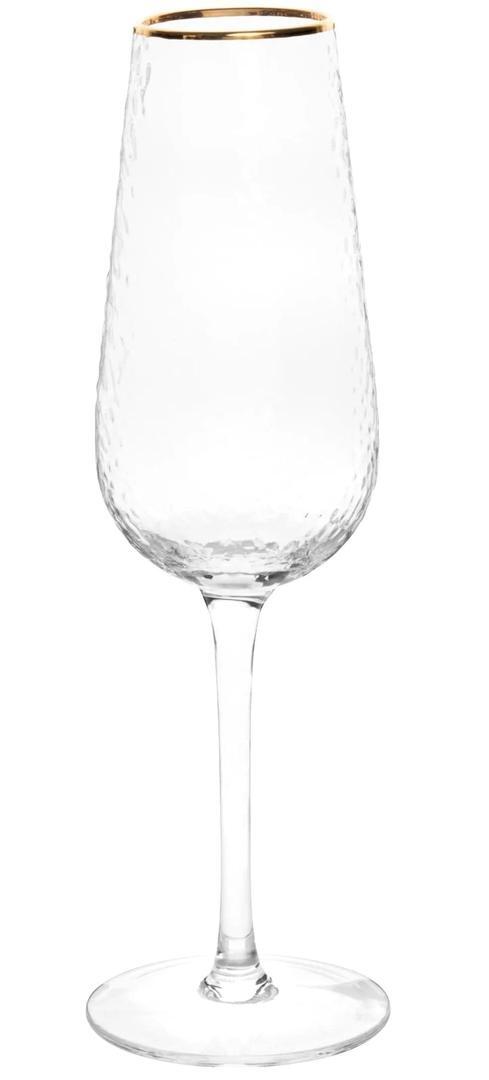 Copa de champán de cristal amartillado