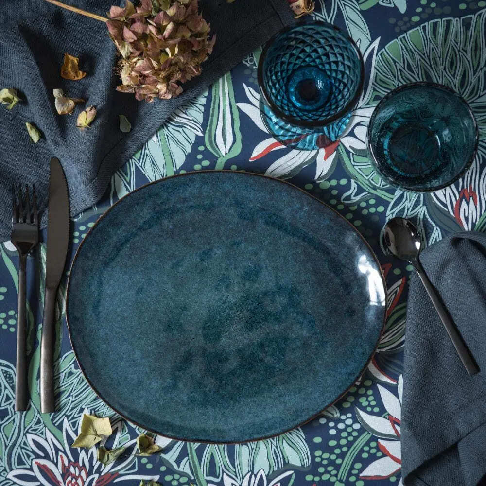 Lote de platos llanos ASIAN BLUE