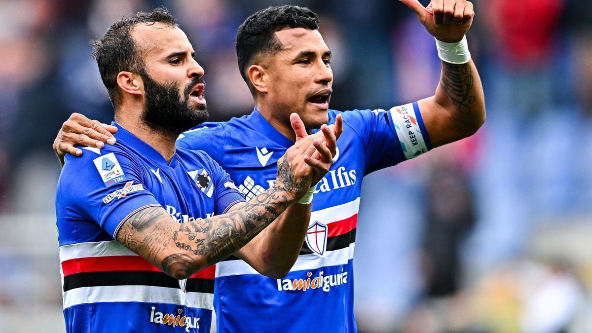 Jesé Rodríguez con la elástica de la Sampdoria de Italia