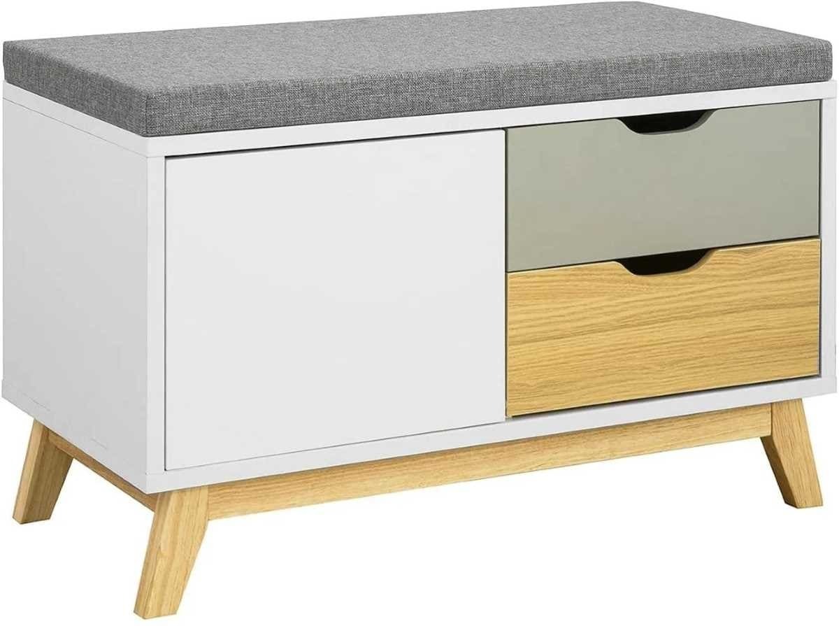 Banco zapatero con 2 cajones y 1 puerta banco de almacenamiento para guardar y ordenar de Leroy Merlin