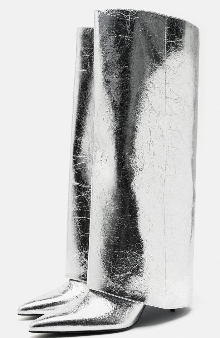 Bota de polaina metalizada