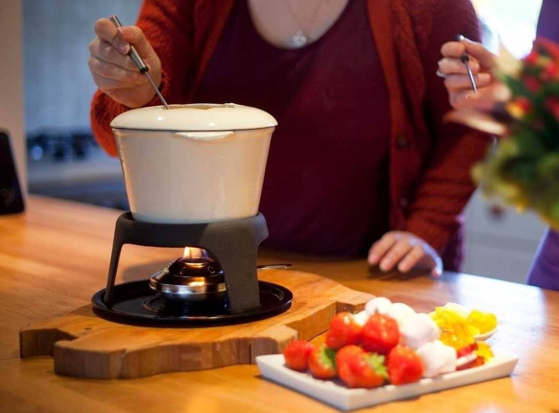 MasterClass Set de Fondue de Hierro Fundido para Chocolate, Queso, Carne de Amazon