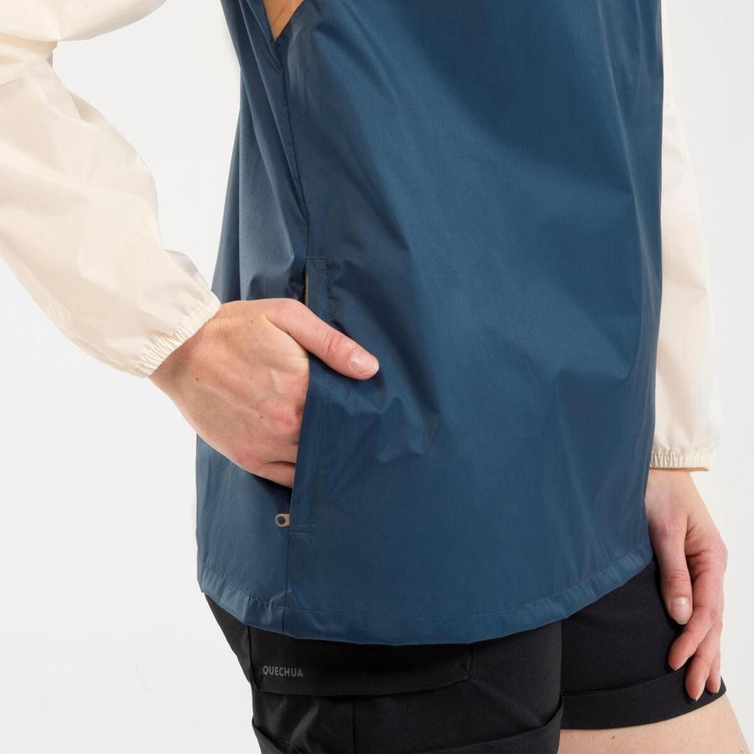 Chubasquero de montaña y trekking con media cremallera Quechua Raincut en Decathlon
