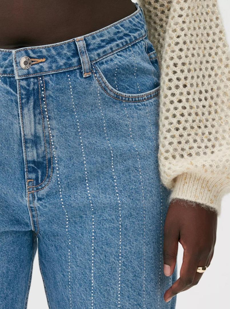 Pantalones vaqueros de raya diplomática con strass de Primark