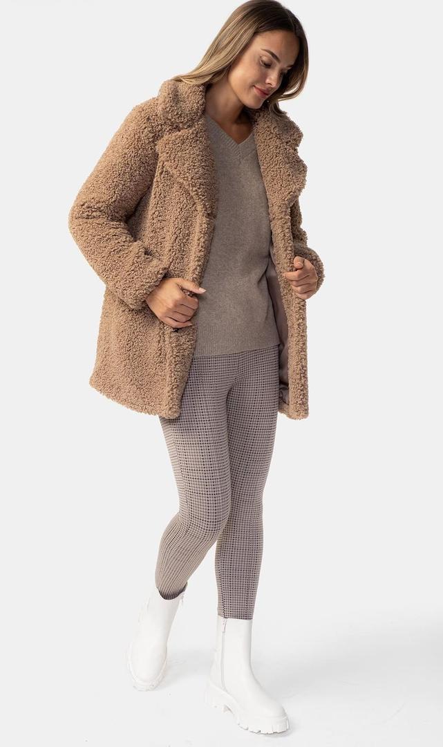 Abrigo de borreguito marrón de TEX en Carrefour