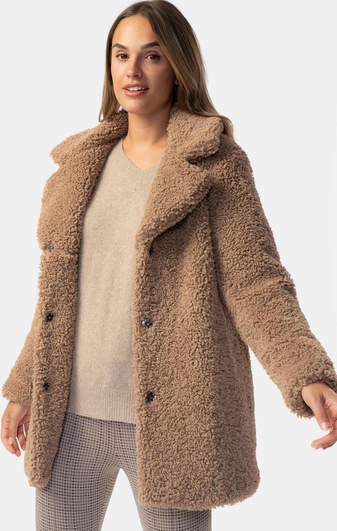 Abrigo de borreguito marrón de TEX en Carrefour