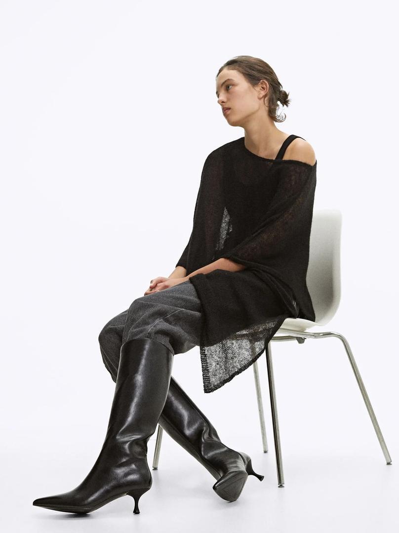 Bota de tacón kitten negra de Parfois