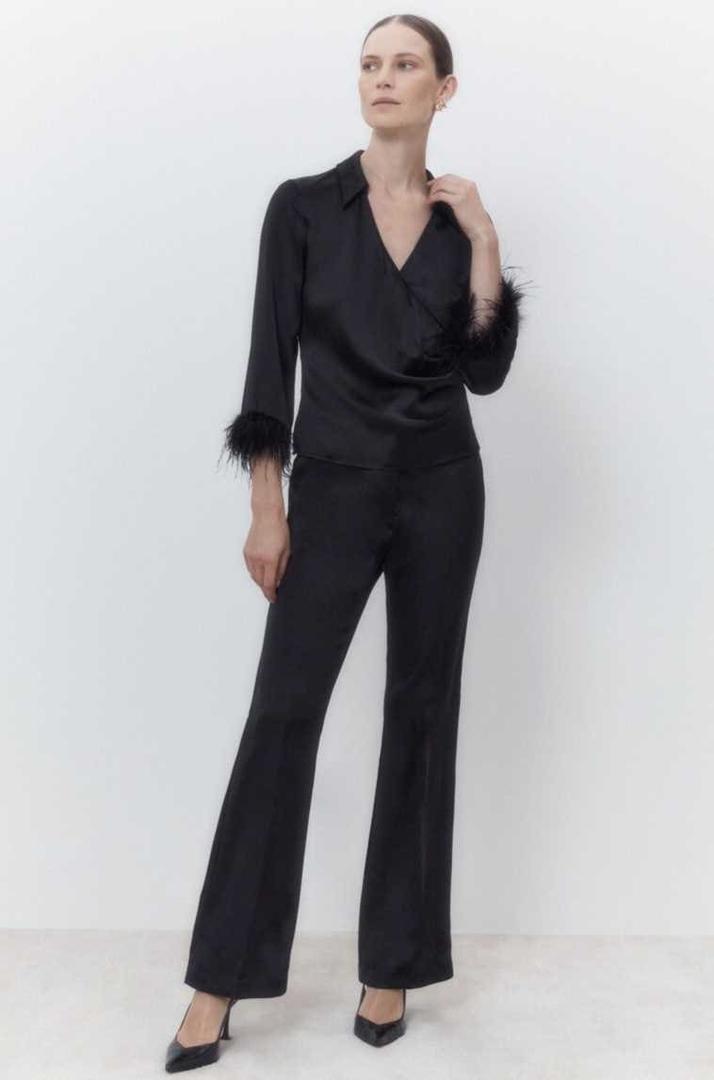 Woman blusa satinada manga larga de El Corte Inglés