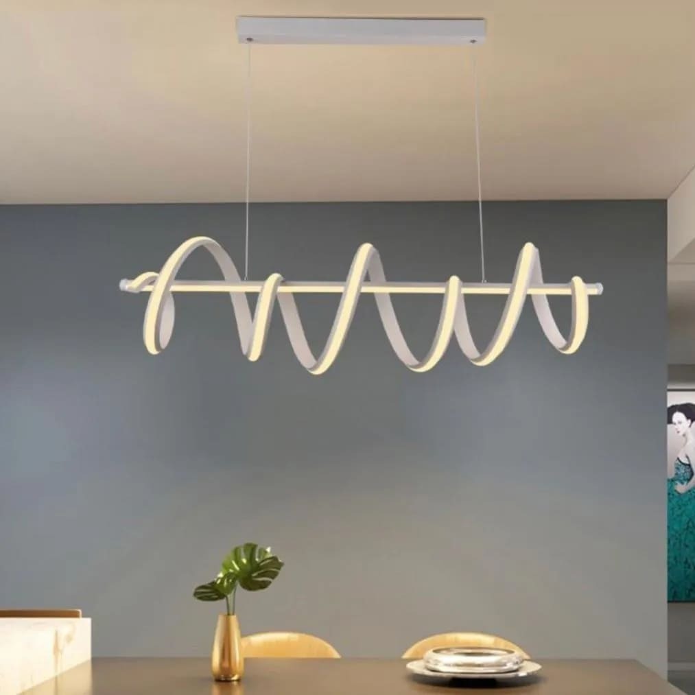 Lámpara de techo candelabro elegante colgante blanco moderno y estilizado con doble LED de Leroy Merlin