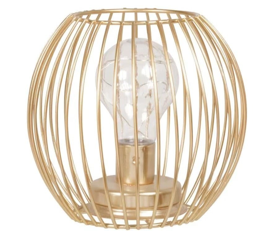 Decoración luminosa de metal dorado