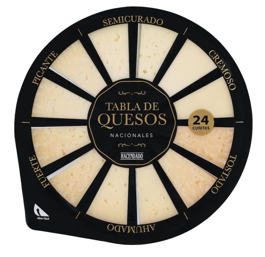 Tabla de quesos nacionales Hacendado