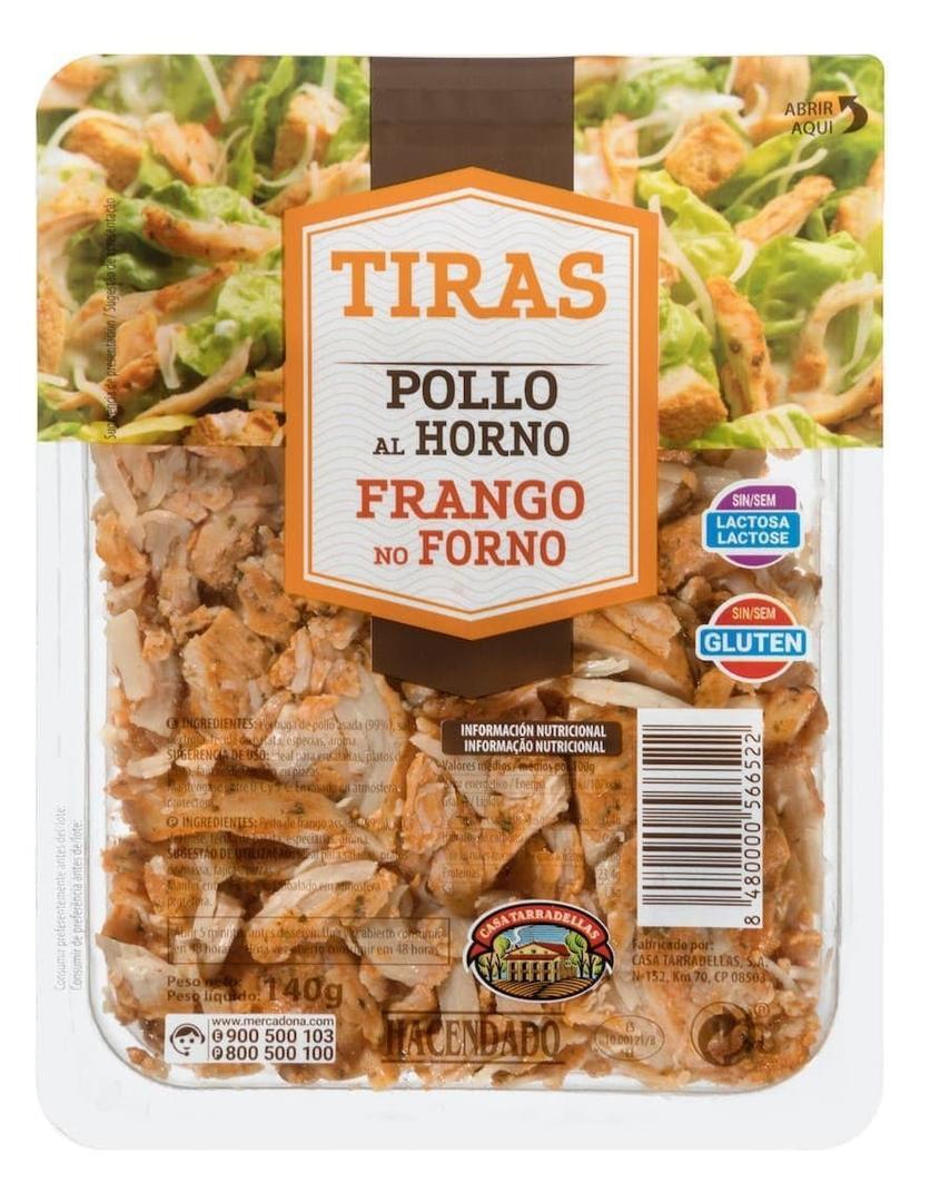 Tiras de pechuga de pollo al horno