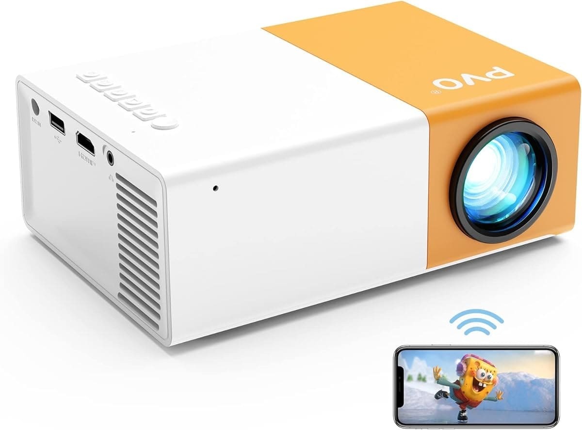 Proyector HD portátil con WiFi con 1080P y 200'' en Amazon