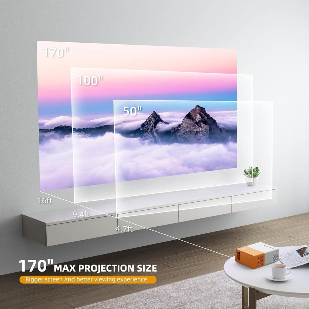 Proyector HD portátil con WiFi con 1080P y 200'' en Amazon