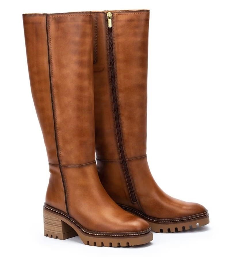 Botas de piel con cremallera