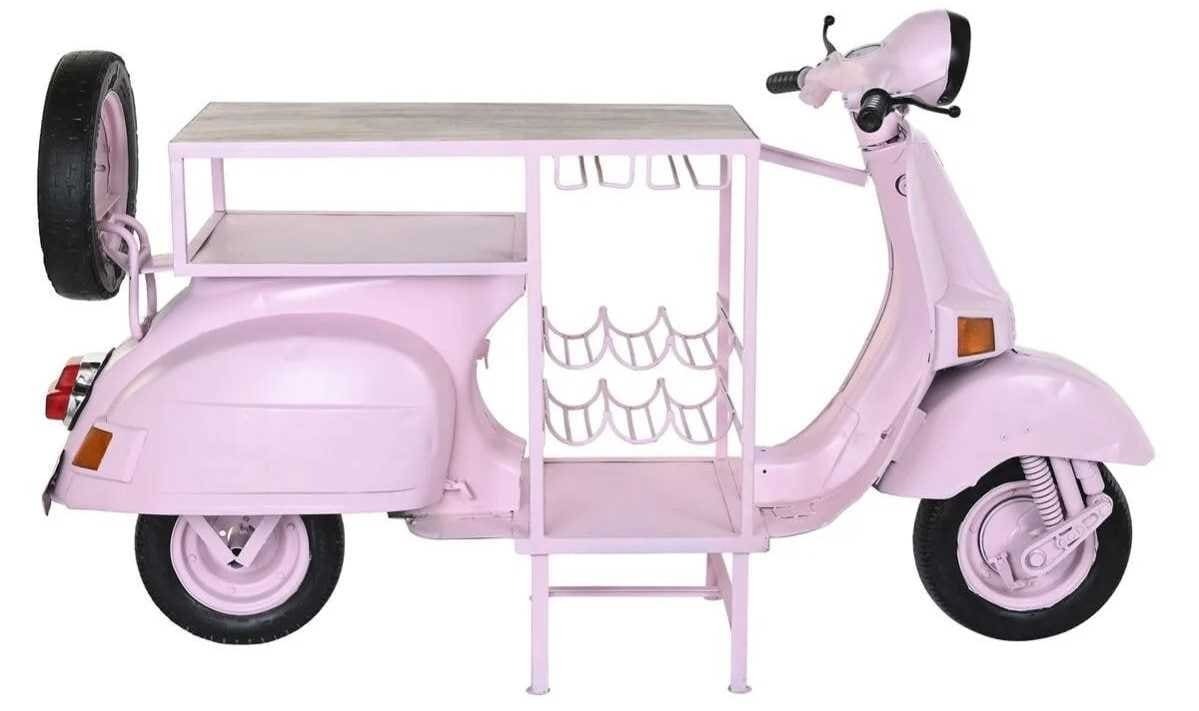 Botellero DKD Home Decor Rosa claro Hierro Madera de mango de Leroy Merlin