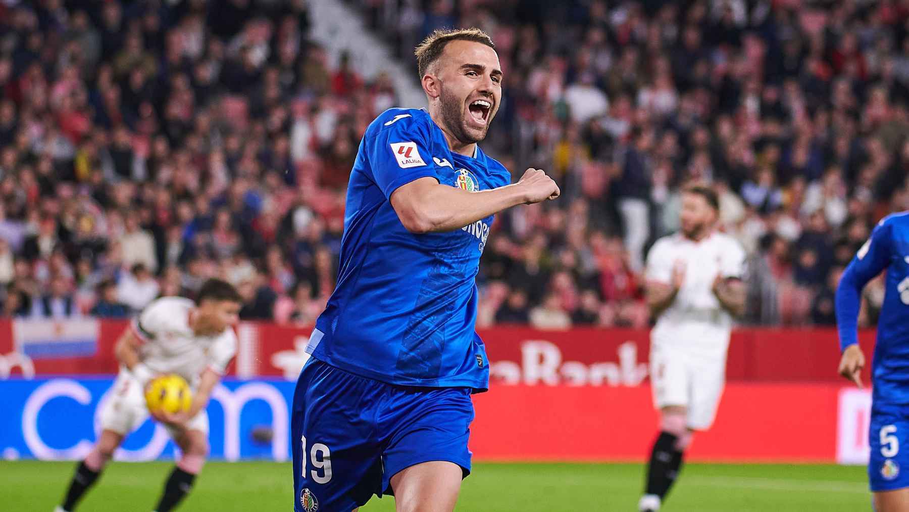 Borja Mayoral celebra su gol en el Sevilla FC - Getafe | Salvador López Medina para El MIRA