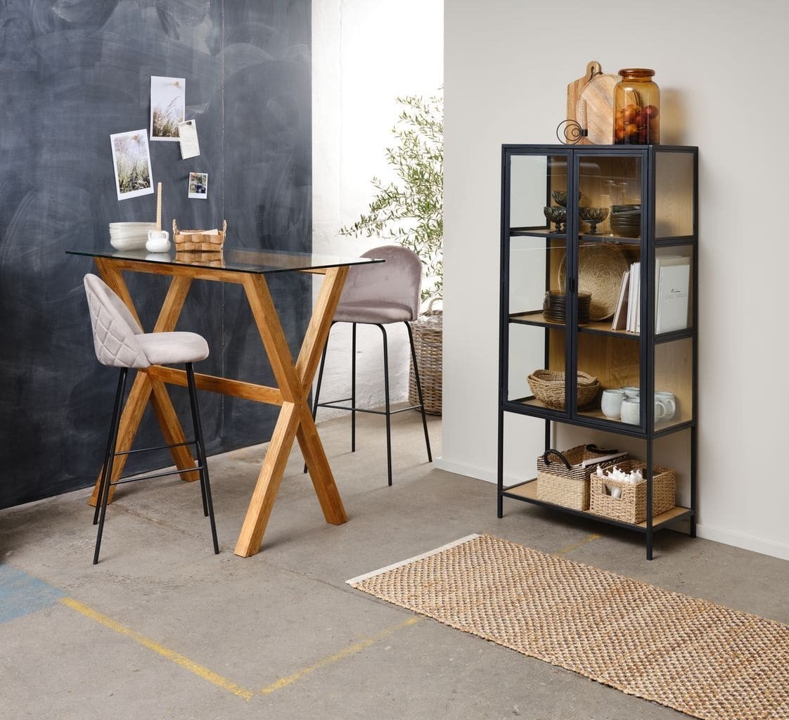 Mesa de bar modelo AGERBY de cistal y roble de JYSK