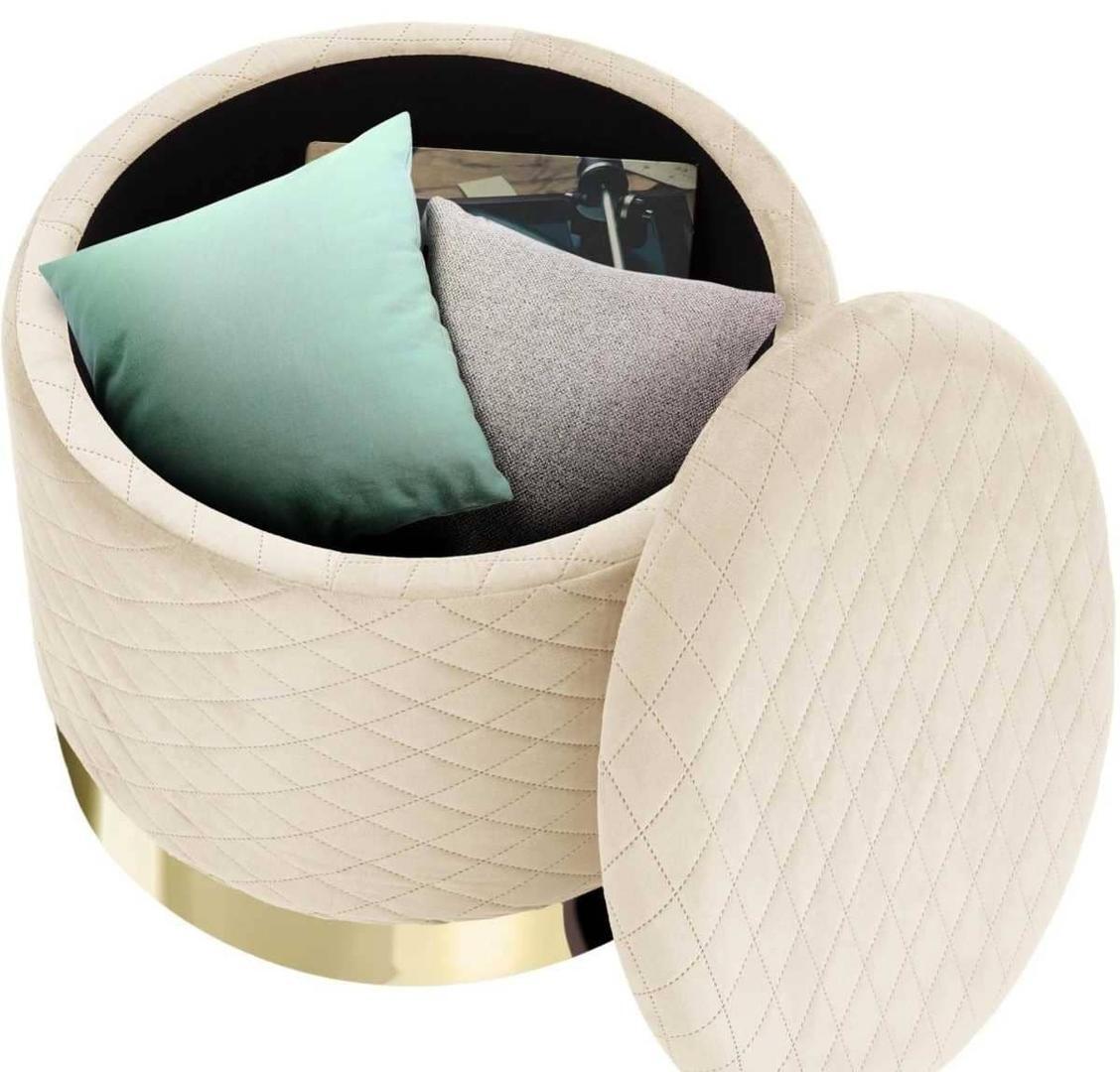 Tectake Taburete acolchado y aterciopelado de almacenamiento 300 kg Coco de Leroy Merlin