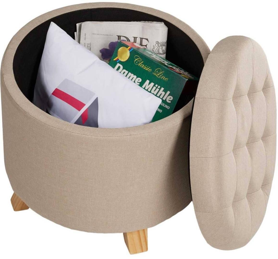 Tectake Taburete aterciopelado de almacenamiento 150 kg Suna de Leroy Merlin