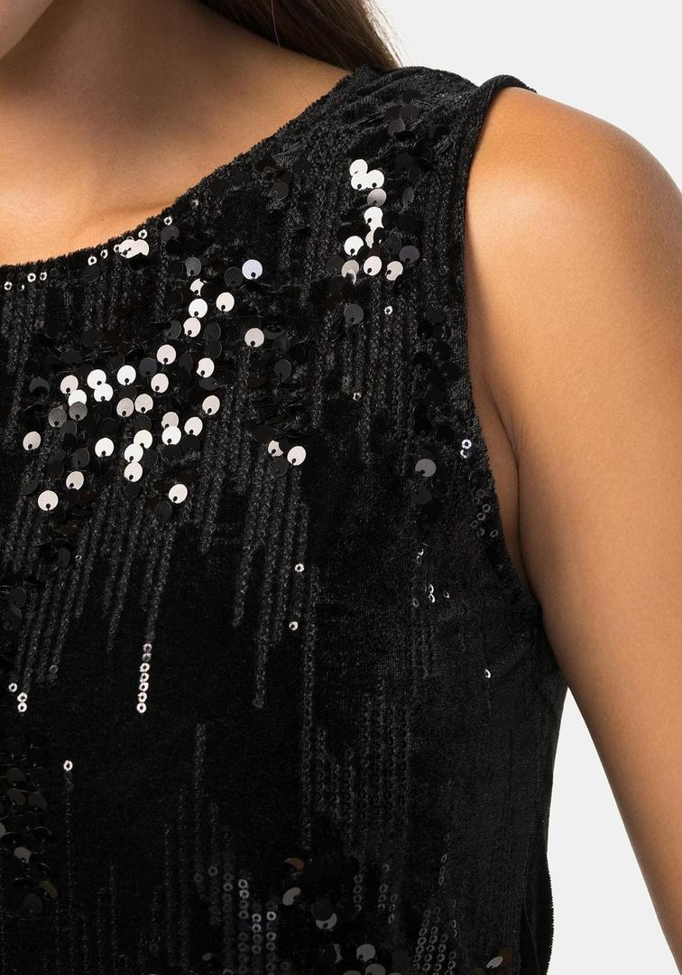 Vstido corto de lentejuelas negro de Tex en Carrefour