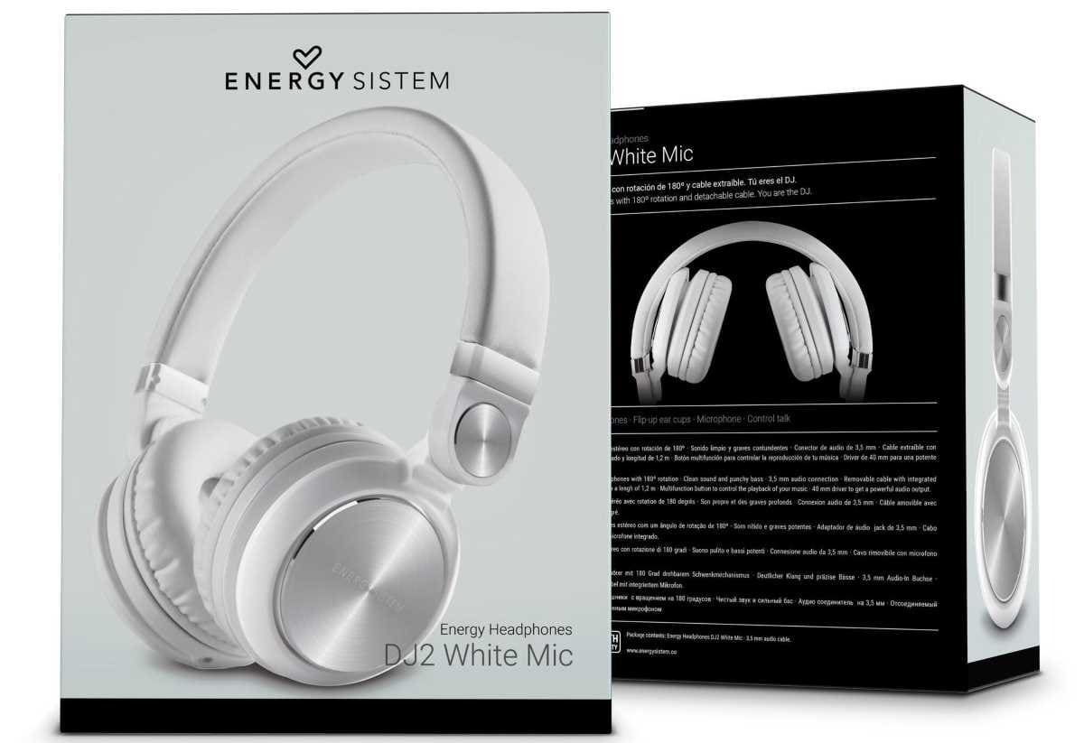 ENERGY SISTEM Auriculares Deportivos con Cable Energy Sistem DJ2 White Mic de Decathlon