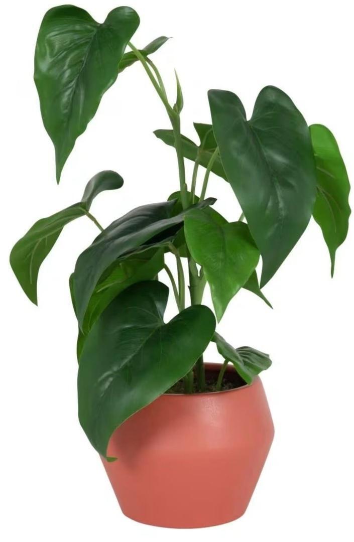 Planta artificial verde con macetero de gres terracota SARA