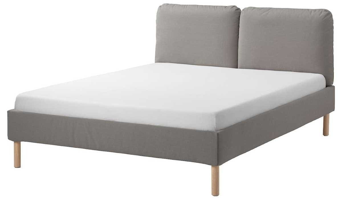 SAGESUND Estructura cama tapizada Diseröd marrón Lönset de Ikea 