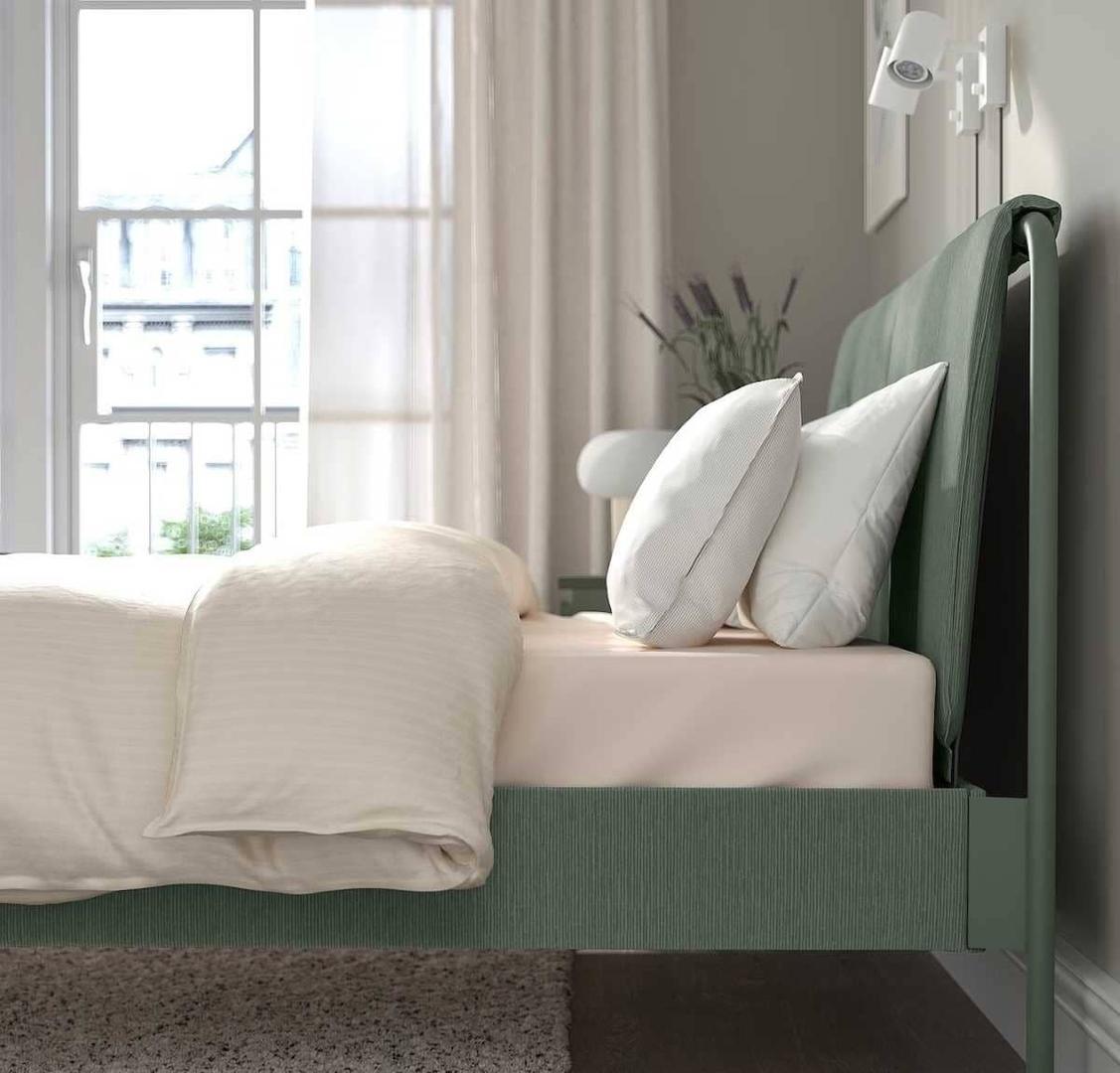 TÄLLÅSEN Estructura cama tapizada Kulsta beige claro de Ikea