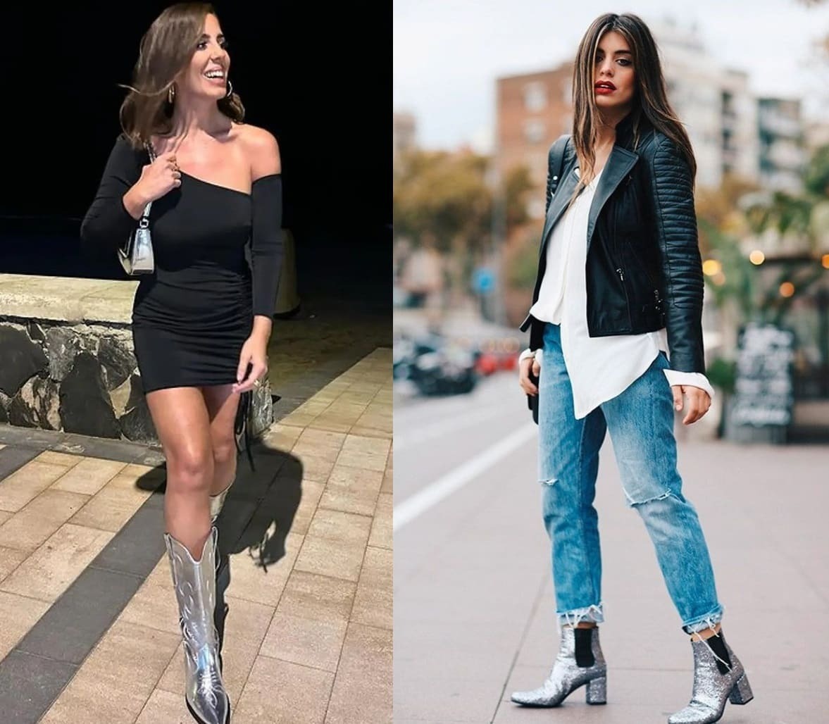 Dulceida y Anabel Pantoja con botines plata