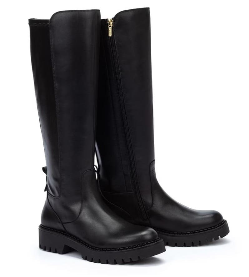 Botas de piel con cremallera y suela track