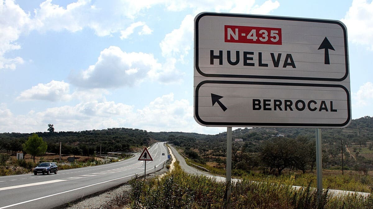 Carretera N-435 en la que se produjo el accidente