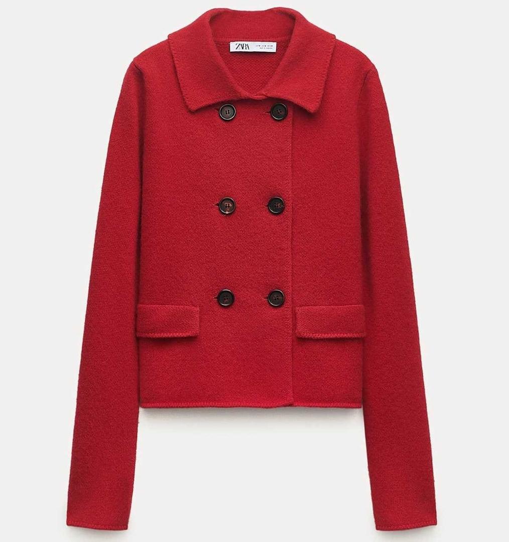 Blazer cruzada 100 lana de Zara