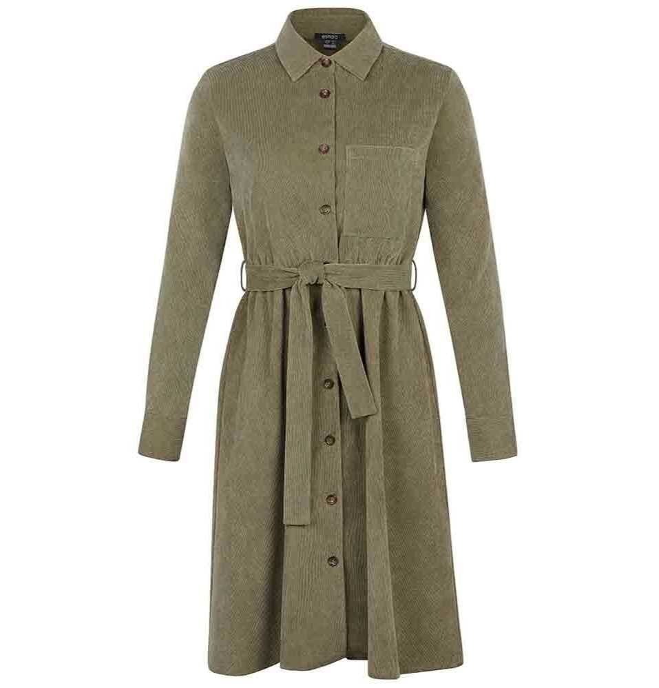 Vestido de pana con cinturón desmontable para mujer de Lidl