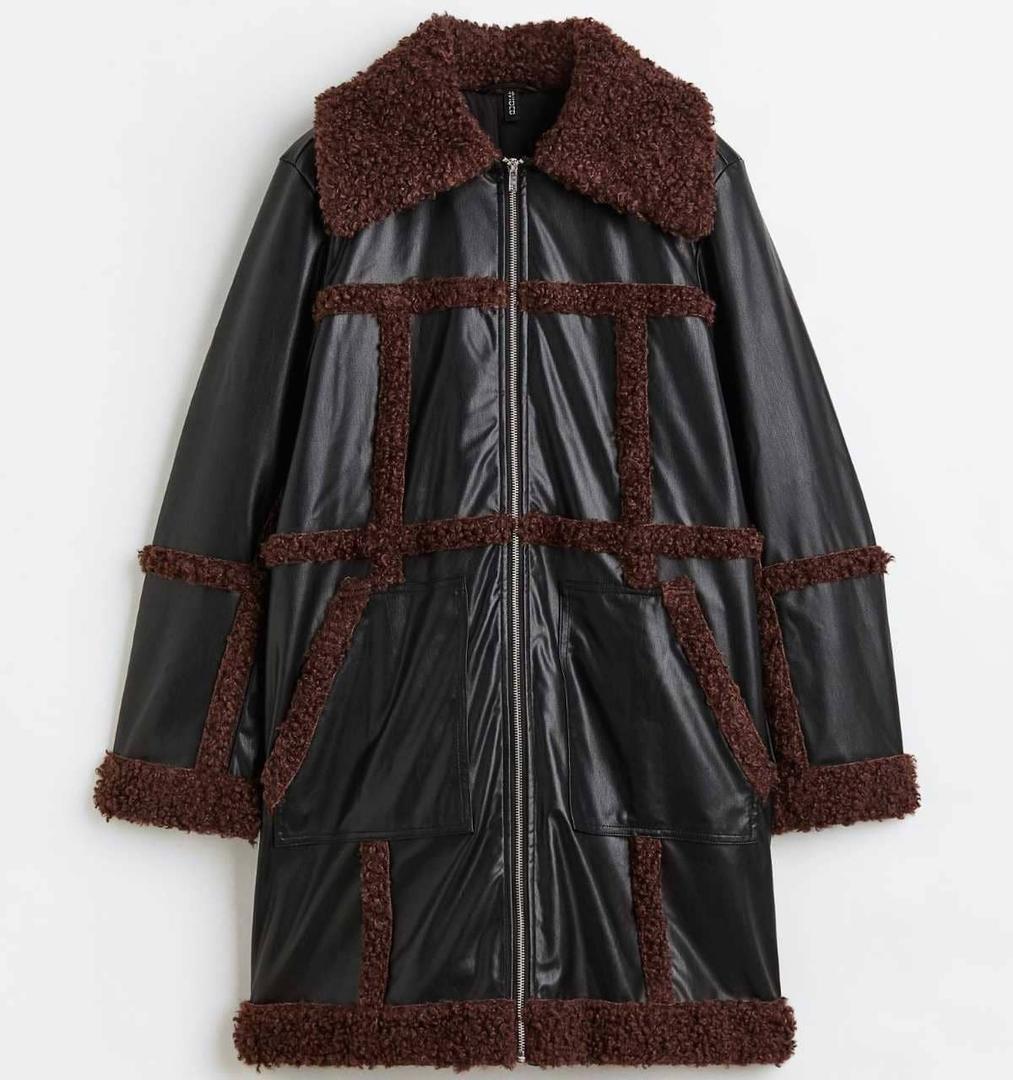 Abrigo con ribete de borreguito de H&M