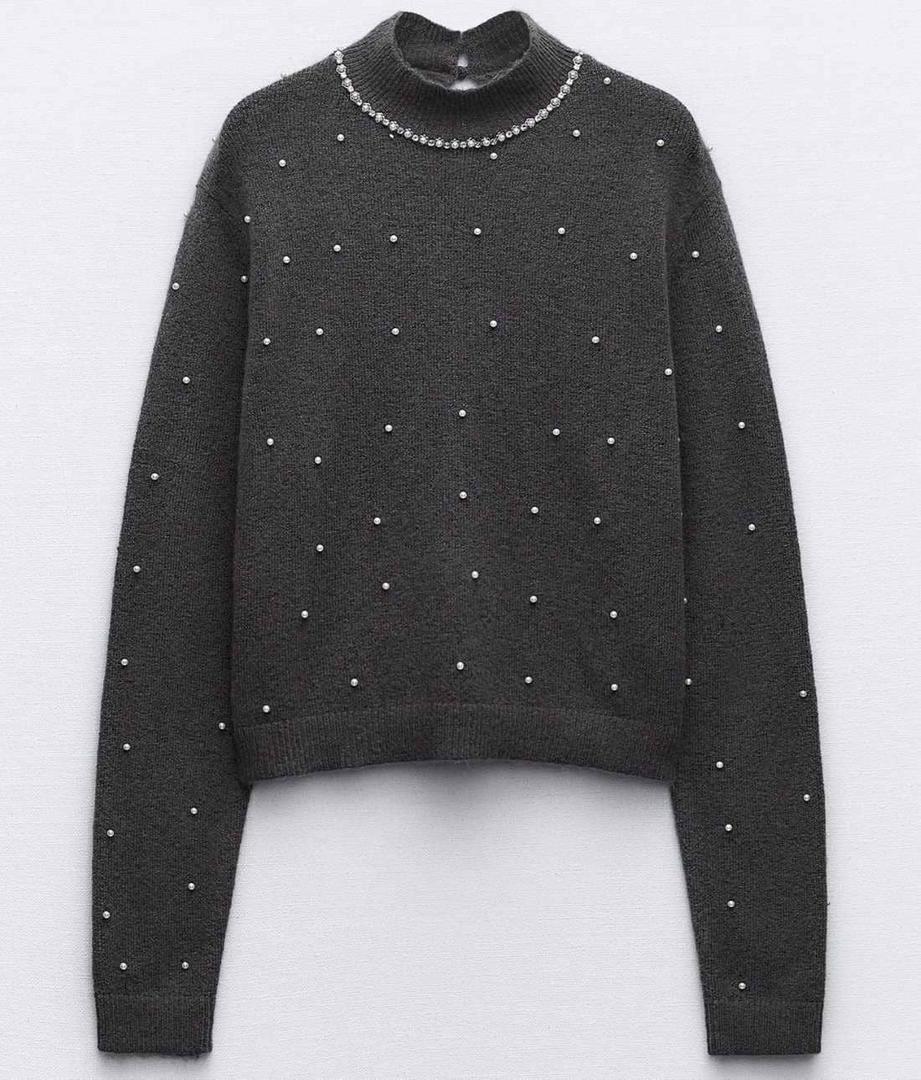 Jersey punto perlas de Zara