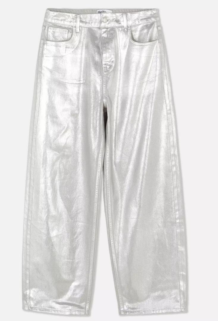 Pantalones metalizados de Pernera Ancha de Primark