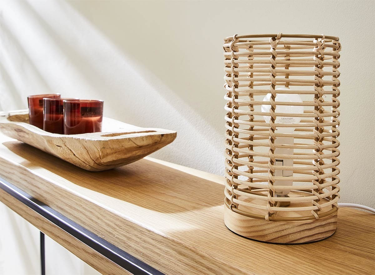 Lámpara de mesa INSPIRE Poppy E14 beige