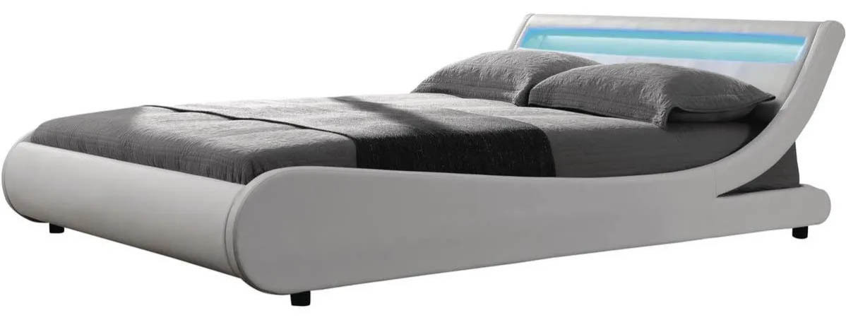 Cama LED Natacha de 140 x 190 cm en color blanco en Leroy Merlin 