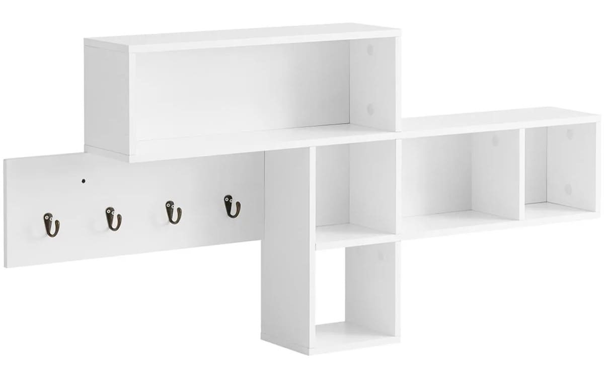Perchero de pared con 5 compartimentos y 4 ganchos SoBuy ES