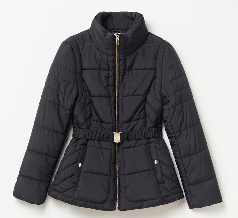 Chaqueta parka corta con cuello color negro de Sfera en El Corte Inglés